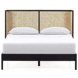 Antonia Cane Bed, Brushed Ebony-Furniture - Bedroom-High Fashion Home