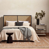 Antonia Cane Bed, Brushed Ebony-Furniture - Bedroom-High Fashion Home