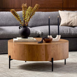 Eaton Drum Coffee Table, Amber Oak