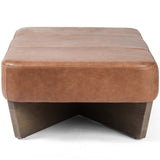 Chaz Leather Large Ottoman, Palermo Cognac-Furniture - Chairs-High Fashion Home