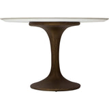 Arielle Dining Table, White Top/Brass Base-Furniture - Dining-High Fashion Home