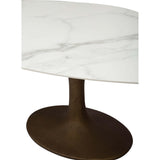 Arielle Dining Table, White Top/Brass Base-Furniture - Dining-High Fashion Home