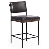 Benton Leather Bar & Counter Stool, Sonoma Black