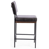 Benton Leather Bar & Counter Stool, Sonoma Black