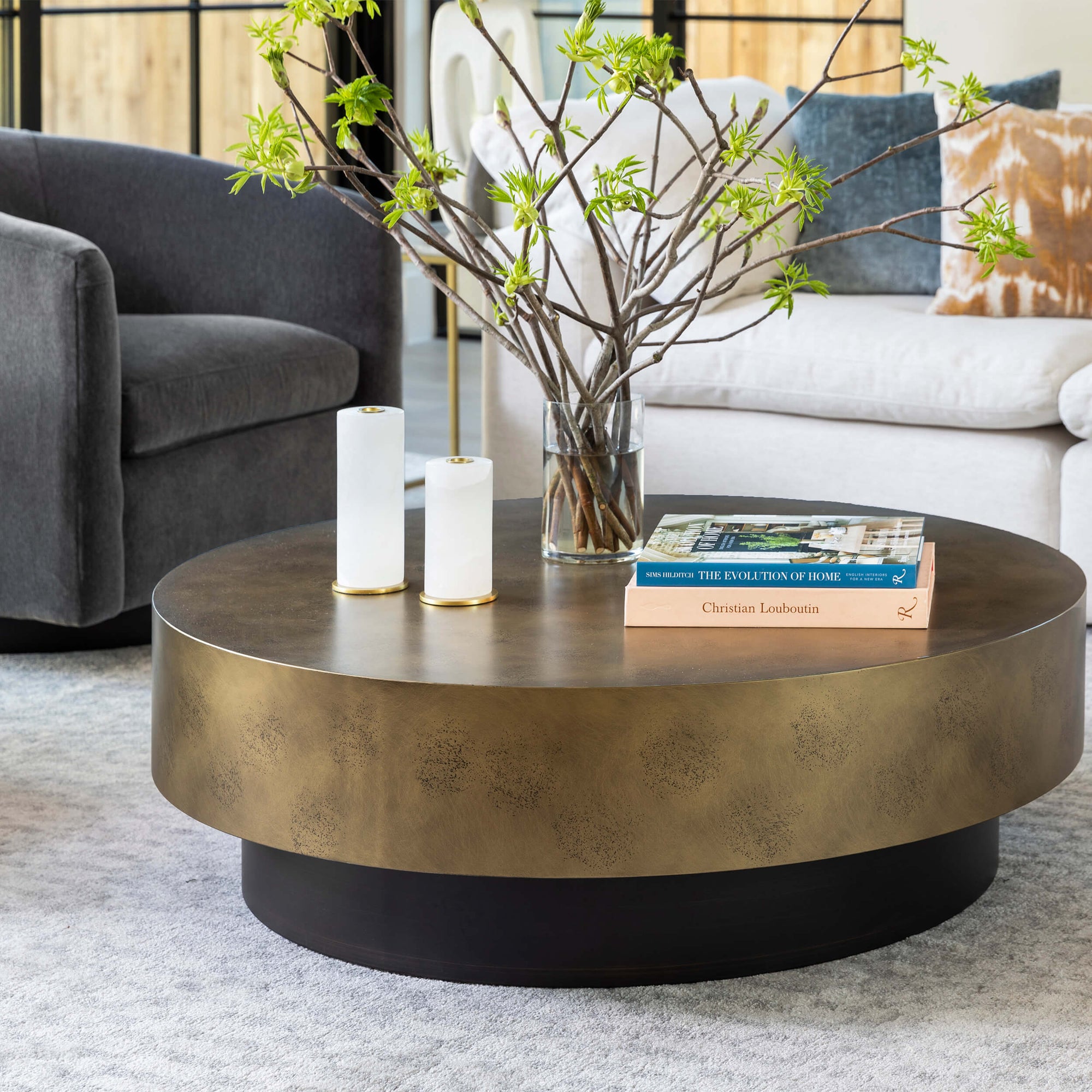 Gaultier Oval Coffee Table, Gold – High Fashion Home