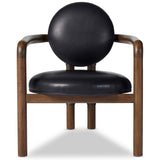 Bria Leather Chair, Heirloom Black-Furniture - Chairs-High Fashion Home