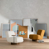 Bronwyn Swivel Chair w/Side Table, Copenhagen Amber-Furniture - Chairs-High Fashion Home