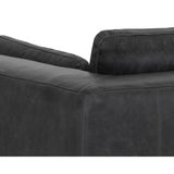 Burr Leather Sofa, Serbia Black-Furniture - Sofas-High Fashion Home