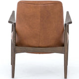 Braden Leather Chair, Brandy-Furniture - Chairs-High Fashion Home