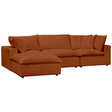 Cali 4 Piece Modular Sectional, Rust-Furniture - Sofas-High Fashion Home