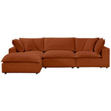 Cali 4 Piece Modular Sectional, Rust-Furniture - Sofas-High Fashion Home