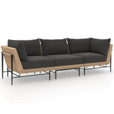 Cavan 3 Piece Outdoor Sofa, Charcoal