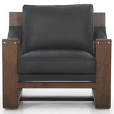 Cesar Leather Chair, Carson Black-Furniture - Chairs-High Fashion Home