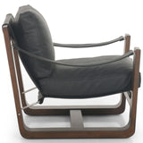 Cesar Leather Chair, Carson Black-Furniture - Chairs-High Fashion Home