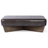 Chaz Large Leather Ottoman, Sonoma Black