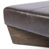 Chaz Large Leather Ottoman, Sonoma Black