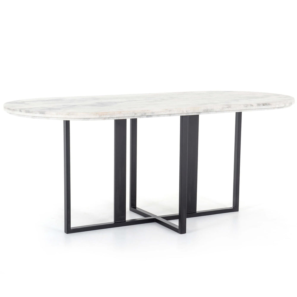 Devan Oval Dining Table, Black-Furniture - Dining-High Fashion Home