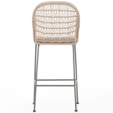 Bandera Outdoor Woven Bar Stool, Vintage White-Furniture - Dining-High Fashion Home