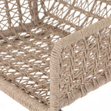 Bandera Outdoor Woven Bar Stool, Vintage White-Furniture - Dining-High Fashion Home