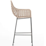 Bandera Outdoor Woven Bar Stool, Vintage White-Furniture - Dining-High Fashion Home