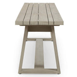 Atherton Outdoor Dining Bench, Weathered Grey-Furniture - Dining-High Fashion Home