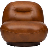 Jodi Leather Swivel Chair, Derrick Camel