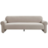 Keelee 84" Velvet Sofa, Taupe