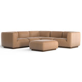 Mabry 5 Piece Leather Sectional w/ Ottoman, Nantucket Oatmeal