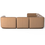 Mabry 5 Piece Leather Sectional w/ Ottoman, Nantucket Oatmeal