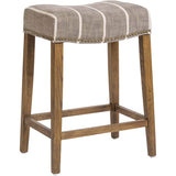 Saddle Bar Stool, Striped Graphite - Furniture - Dining - High Fashion Home