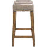 Saddle Bar Stool, Striped Graphite - Furniture - Dining - High Fashion Home