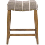 Saddle Bar Stool, Striped Graphite - Furniture - Dining - High Fashion Home