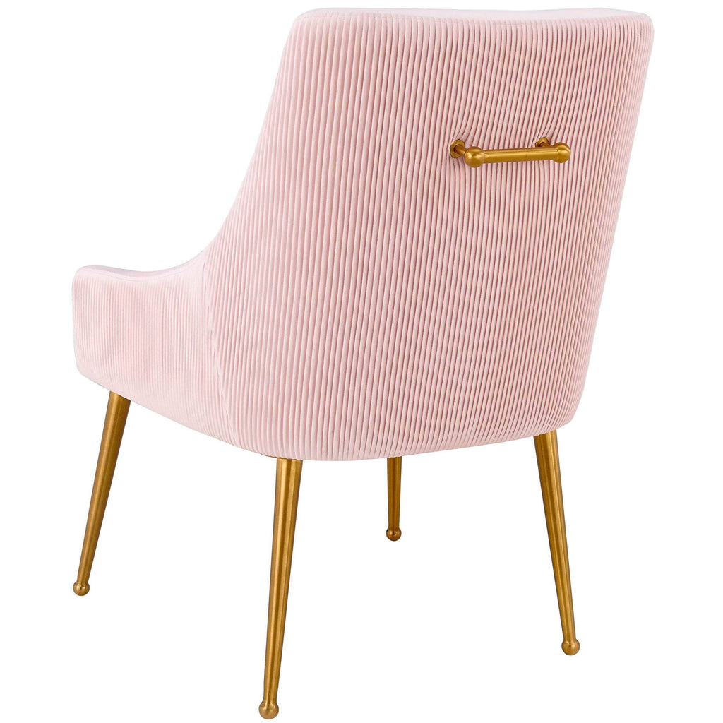 Beatrix Pleated Chair Blushbrushed Gold Legs High Fashion Home 7557