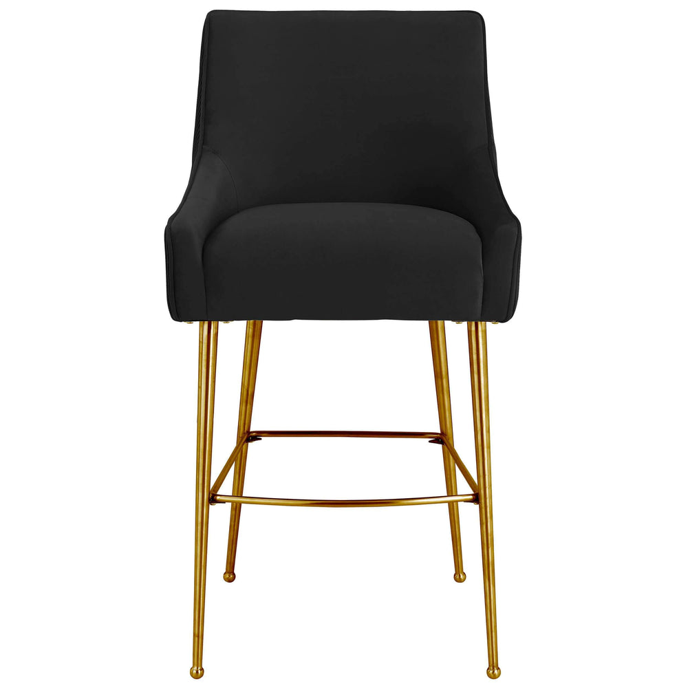 Beatrix Pleated Bar Stool, Black-Furniture - Dining-High Fashion Home