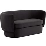 Isabella Velvet Loveseat, Black-Furniture - Sofas-High Fashion Home