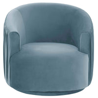 London Pleated Swivel Chair, Blue – High Fashion Home