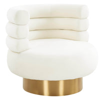 Naomi Swivel Chair Velvet, Cream – High Fashion Home