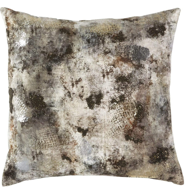 Callisto Home Glyes Beaded and Embroidered Velvet Decorative Pillow, 14 x  24