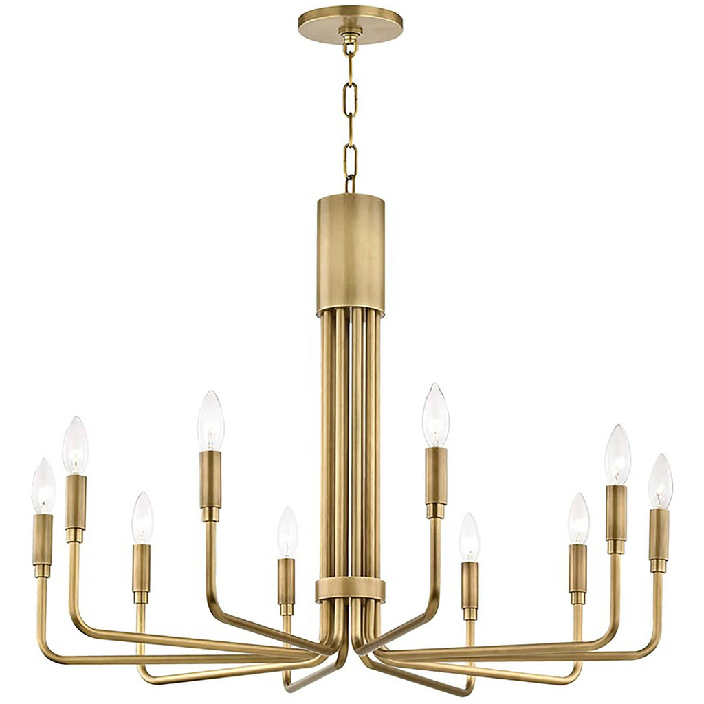 Brigitte 10 Light Large Pendant, Aged Brass – High Fashion Home