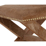 Theodora Leather Stool, Brown-High Fashion Home